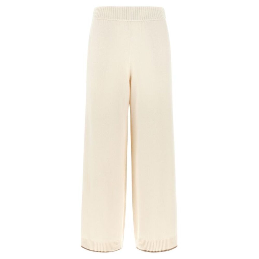 Brunello Cucinelli White Cashmere Athletic Women's Pants